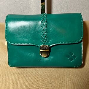 NWT Patricia Nash Bianco Crossbody Organizer- Aqua Green